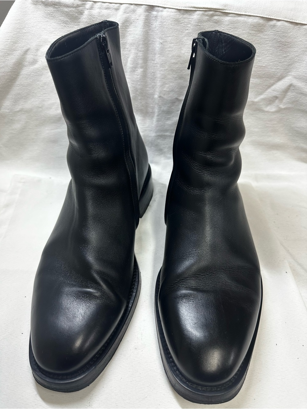 Balenciaga Men's Black Leather Zip Ankle Boots